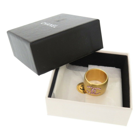 CHANEL Authentic Gold Logo Ring